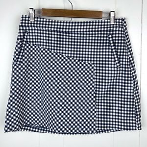 Lady Hagen White Blue Gingham Faux Wrap Golf Skort Skirt size 6